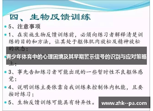 青少年体育中的心理困境及其早期警示信号的识别与应对策略
