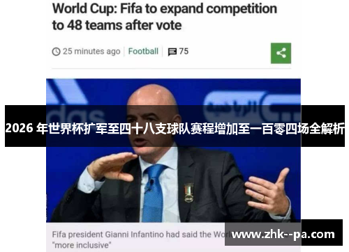 2026 年世界杯扩军至四十八支球队赛程增加至一百零四场全解析 2026 年世界杯扩军至四十八支球队赛程增加至一百零四场全解析